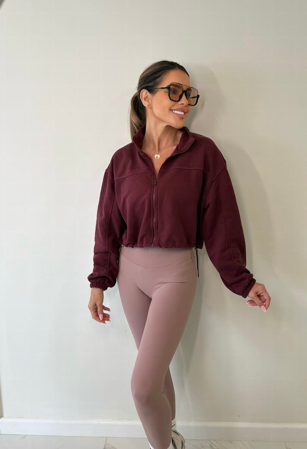 Asante Crop Jacket - Burgundy