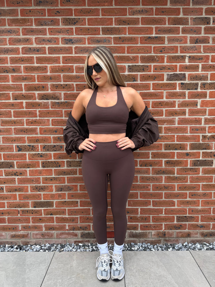 Strap Back Bra Top - Chocolate