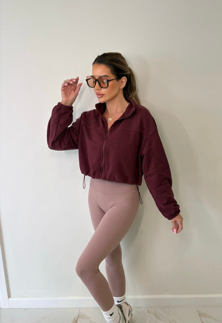 Asante Crop Jacket - Burgundy