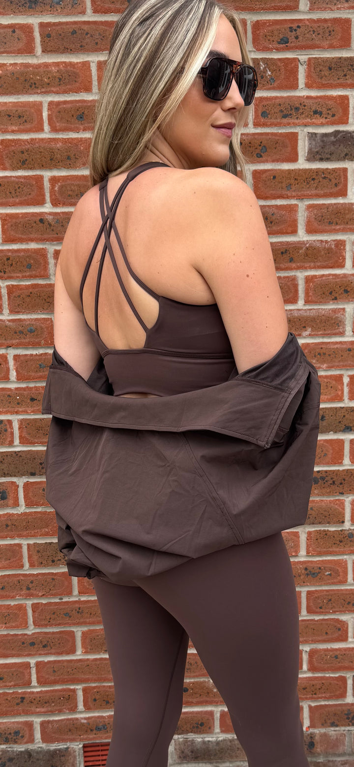 Strap Back Bra Top - Chocolate